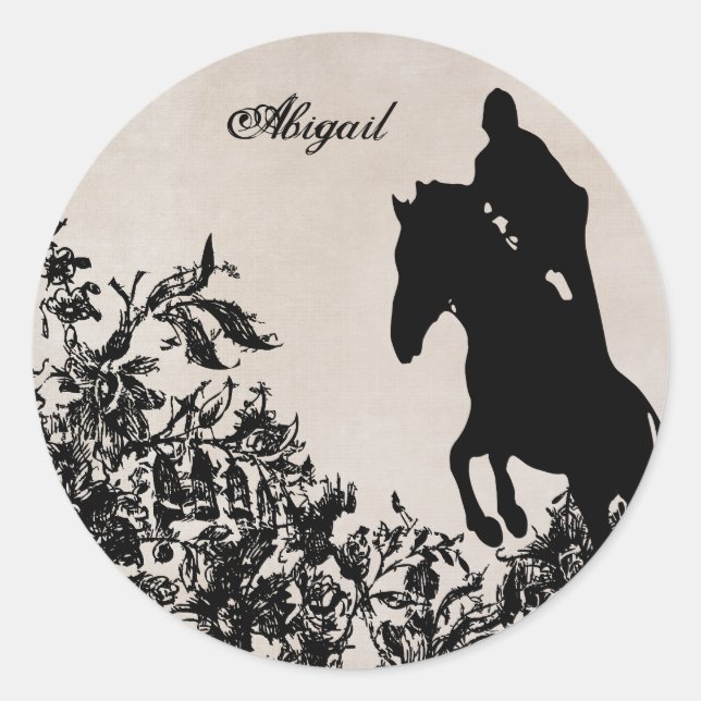 Personalized Equestrian Horse Jumping Sticker (Front)