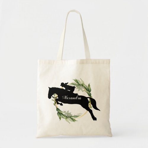 Personalized Equestrian Horse Riding Custom Name Tote Bag