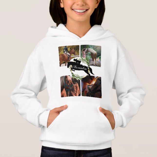 Personalized Equestrian Horse Riding photo Hoodie (Front)