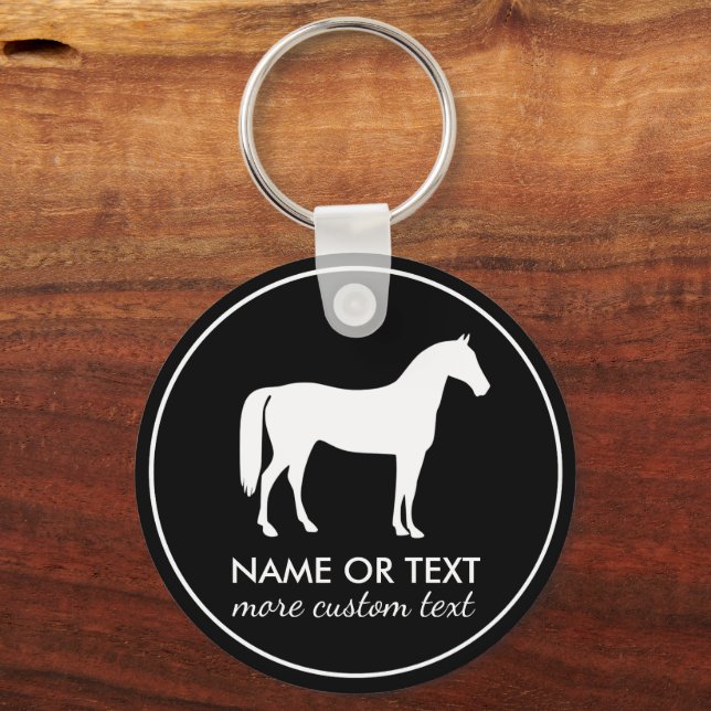Personalized Equestrian Horseback Riding Name Keychain (Front)