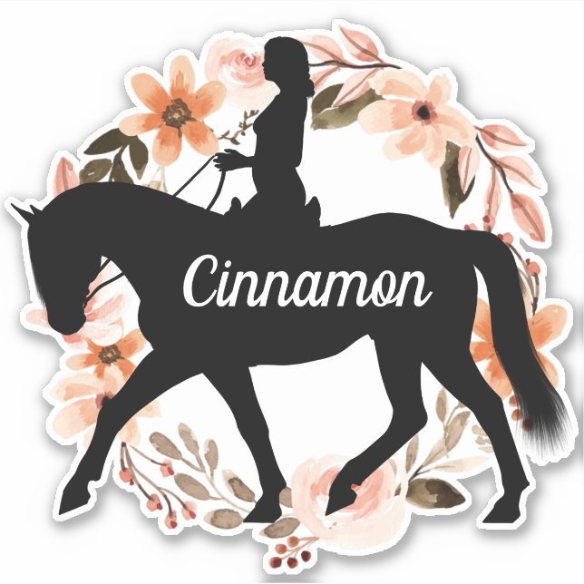 Personalized Equestrian Name Horse silhouette  Sti Sticker (Front)