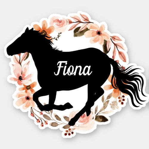 Personalized Equestrian Name Horse silhouette  Sti Sticker