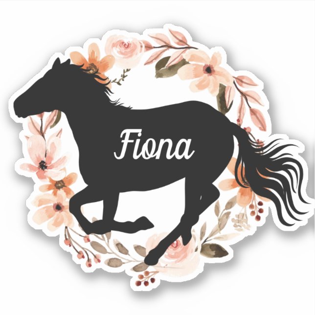 Personalized Equestrian Name Horse silhouette  Sti Sticker (Front)