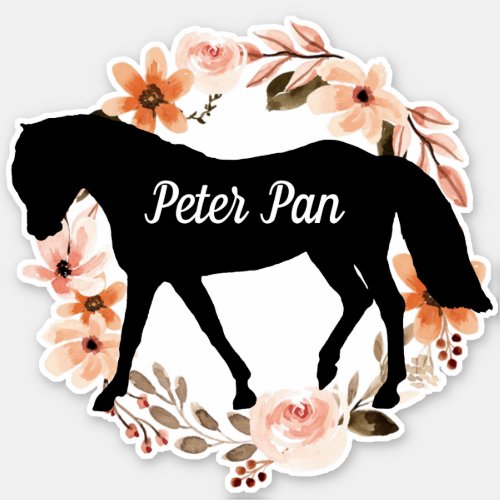 Personalized Equestrian Name Horse silhouette  Sticker