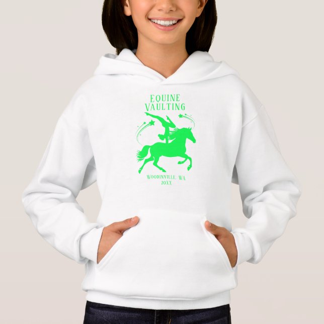 Personalized Equine Vaulting Location Date Name Hoodie (Front)