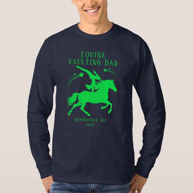Personalized Equine Vaulting Location Date Name T-Shirt (Front)