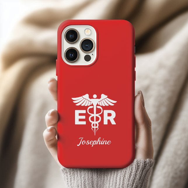 Personalized ER Nurse Phone Case, ER Birthday Gift iPhone Case (medical healthcare worker gift, personalized nurse appreciation case, nurse school graduation gift,)