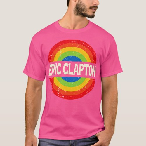 Personalized Eric Name Retro Rainbow Circle Distre T_Shirt