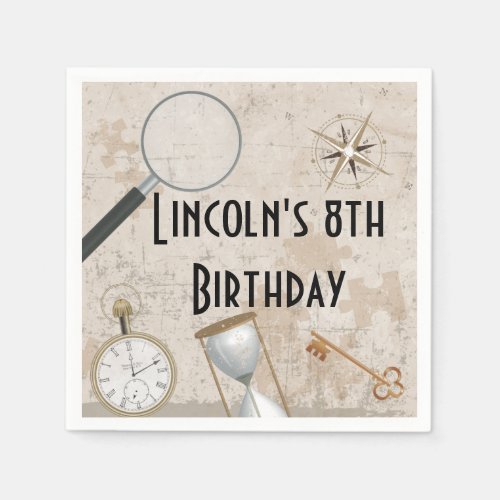 Personalized Escape Room Birthday Party Napkins