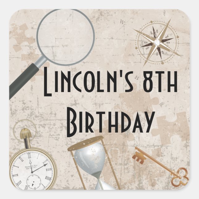 Personalized Escape Room Party Stickers (Front)