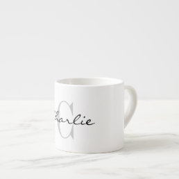 Personalized espresso cup with classy monogram