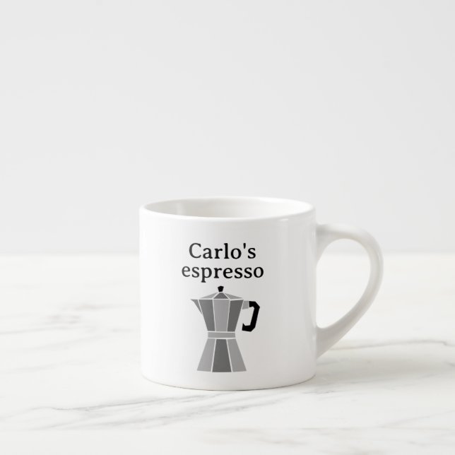 Personalized espresso cup with moka pot design (Right)