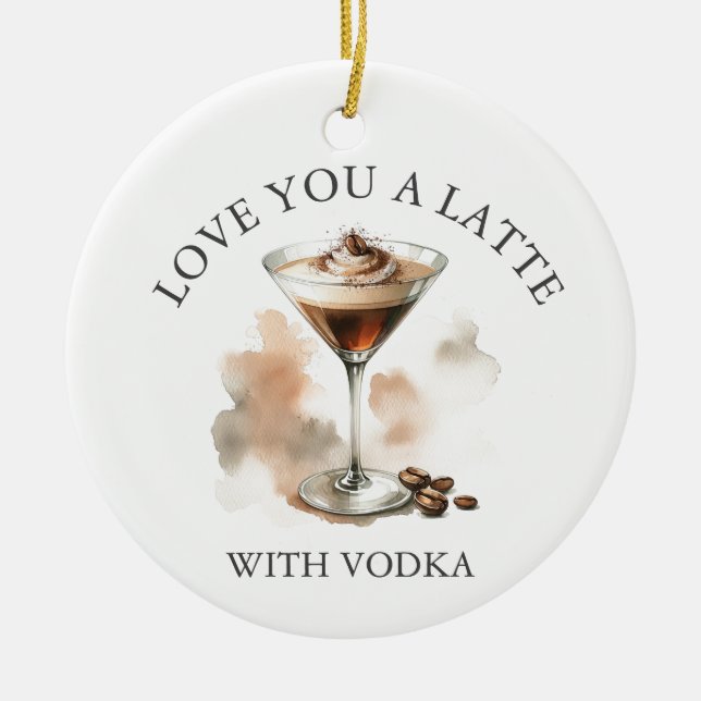 Personalized Espresso Martini Ornament (Front)