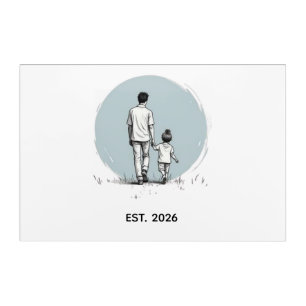 Personalized EST Year Father & Daughter Minimalist Acrylic Print