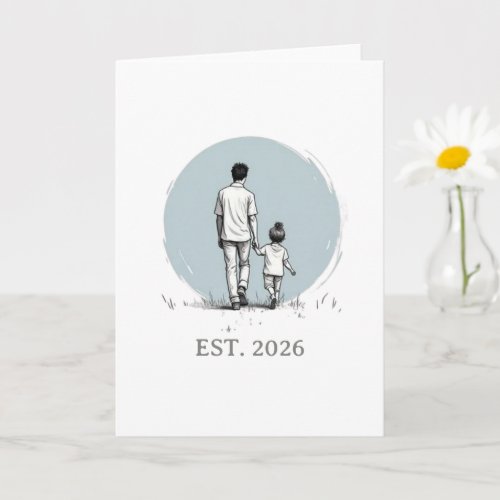 Personalized EST Year Father & Daughter Minimalist Card