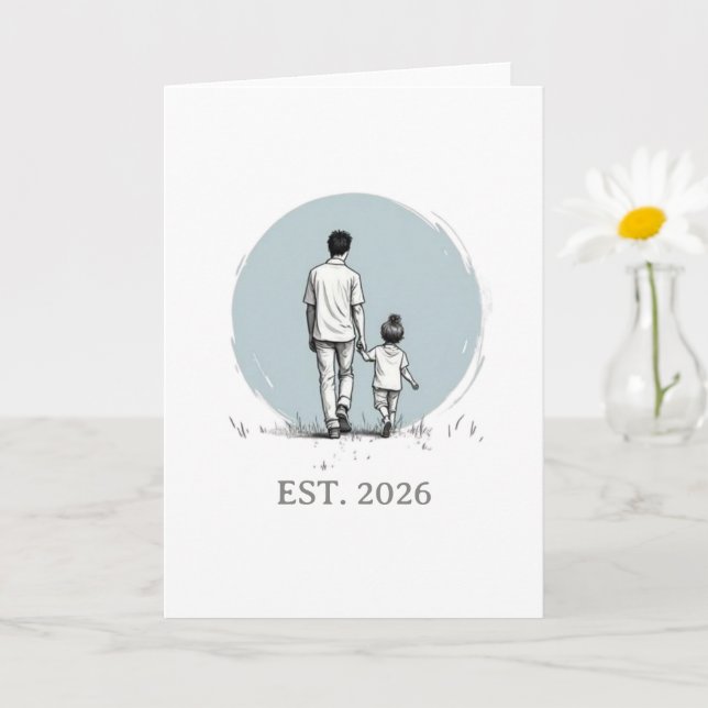 Personalized EST Year Father & Daughter Minimalist Card (Small Plant)