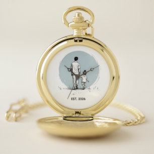 Personalized EST Year Father & Daughter Minimalist Pocket Watch