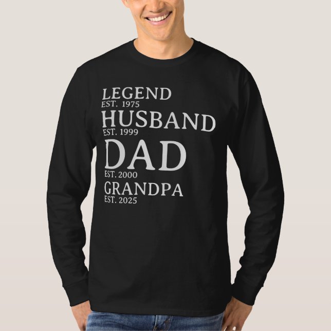 Personalized Est. Years Legend Husband Dad Grandpa T-Shirt (Front)