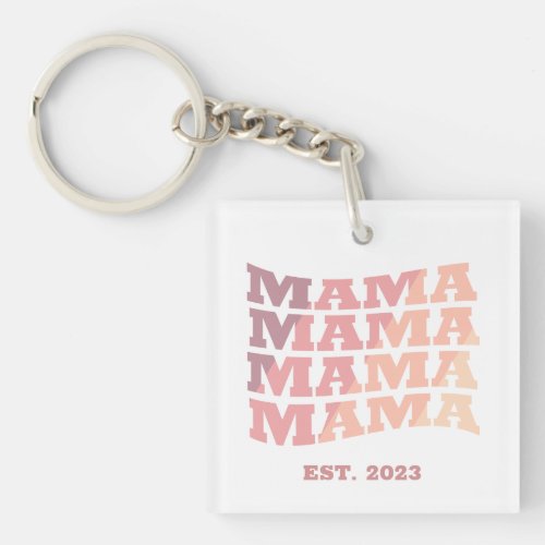 Personalized established Mama Keychain