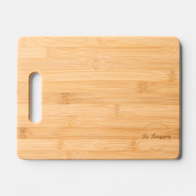 Personalized Established Year anniversary couple  Engraved Cutting Board (Front)