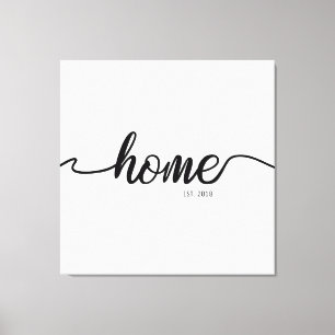 Personalized Established Year   Home Canvas Print