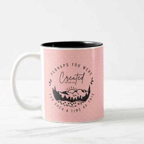 Personalized Esther Bible Verse Pink Christian Two Two_Tone Coffee Mug