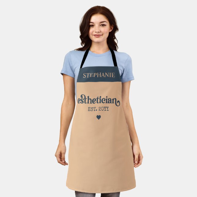 Personalized Esthetician Cosmetologist Beautician Apron (Worn)