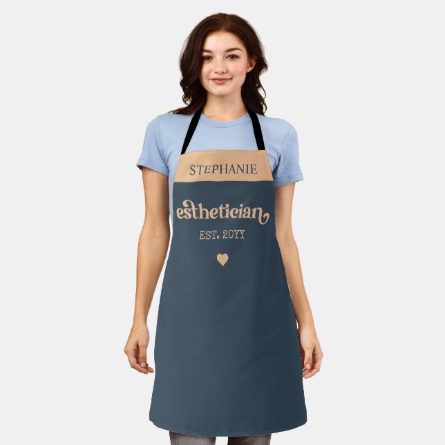 Personalized Esthetician Cosmetologist Beautician Apron (Worn)