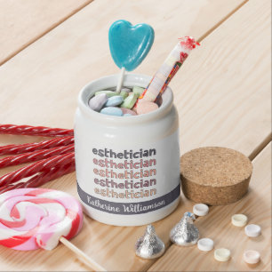Personalized Esthetician Cosmetologist Beautician Candy Jar