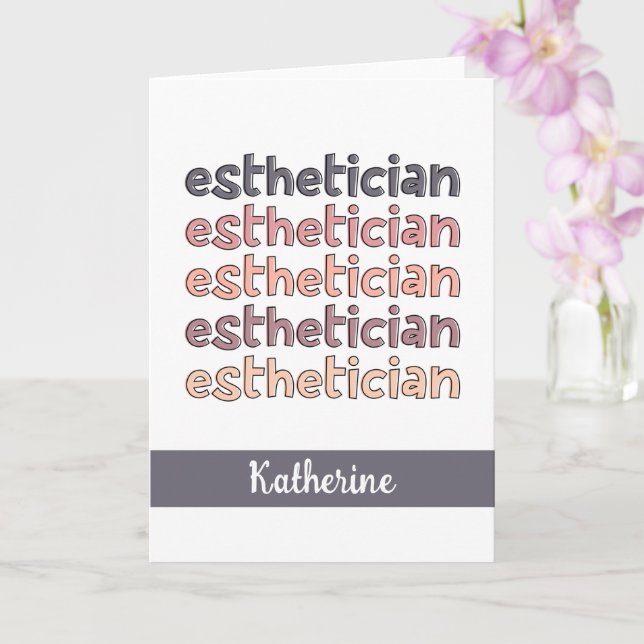 Personalized Esthetician Cosmetologist Beautician Card (Orchid)