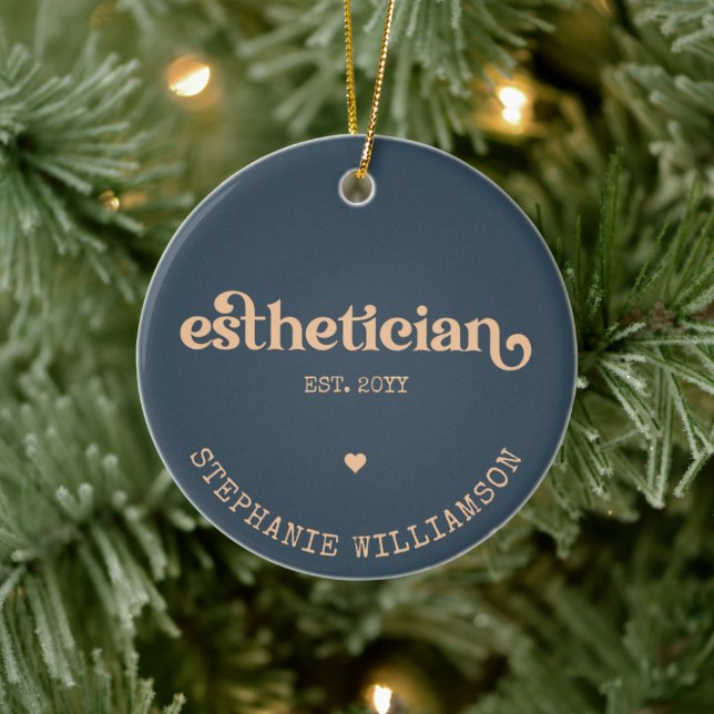 Personalized Esthetician Cosmetologist Beautician Ceramic Ornament (Tree)