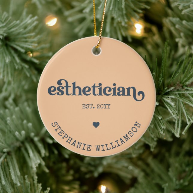 Personalized Esthetician Cosmetologist Beautician Ceramic Ornament (Tree)