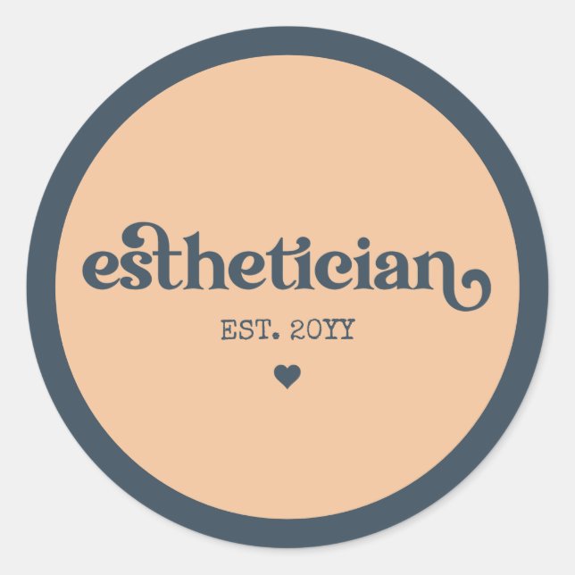 Personalized Esthetician Cosmetologist Beautician  Classic Round Sticker (Front)