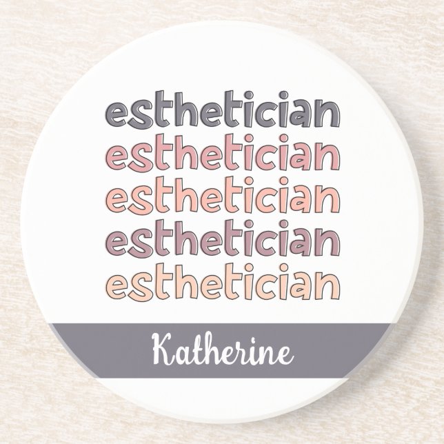 Personalized Esthetician Cosmetologist Beautician Coaster (Front)