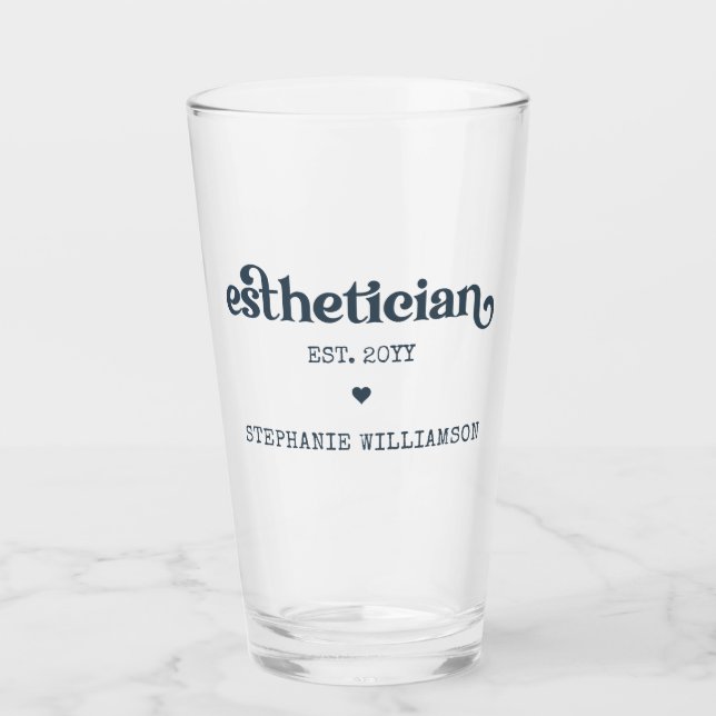 Personalized Esthetician Cosmetologist Beautician Glass (Front)