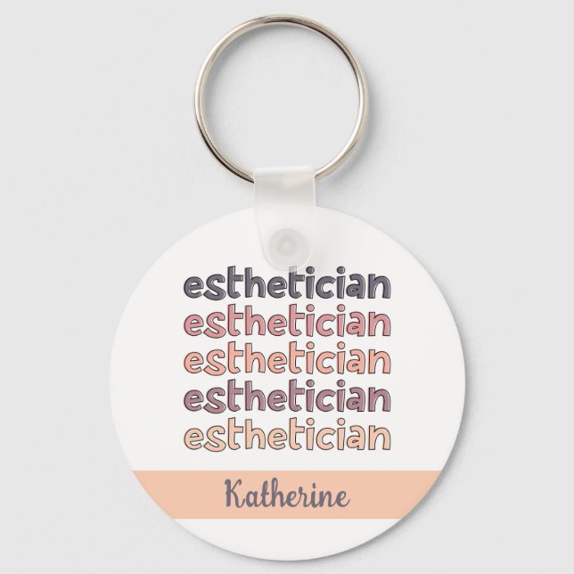 Personalized Esthetician Cosmetologist Beautician Keychain (Front)