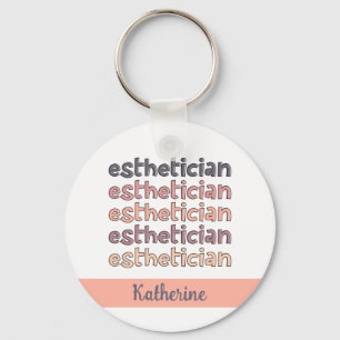 Personalized Esthetician Cosmetologist Beautician Keychain