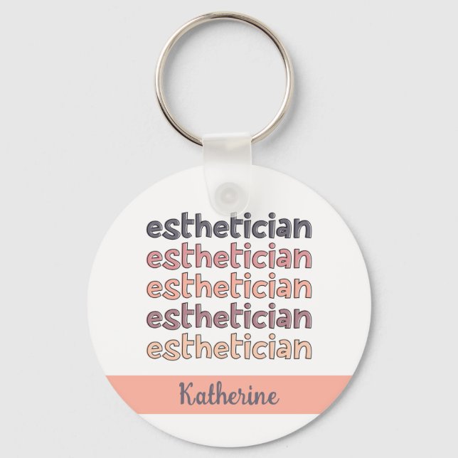 Personalized Esthetician Cosmetologist Beautician Keychain (Front)