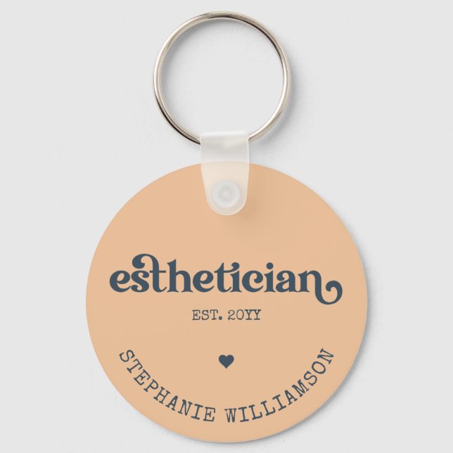 Personalized Esthetician Cosmetologist Beautician Keychain (Front)