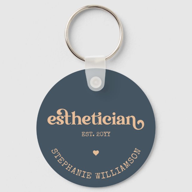 Personalized Esthetician Cosmetologist Beautician Keychain (Front)
