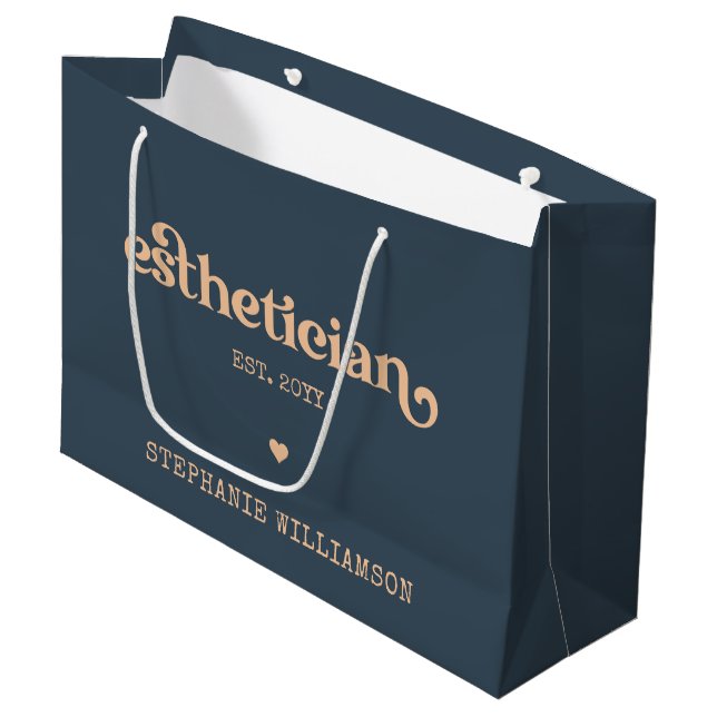 Personalized Esthetician Cosmetologist Beautician Large Gift Bag (Front Angled)
