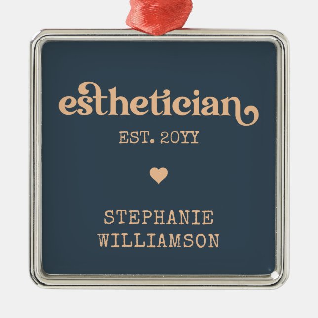 Personalized Esthetician Cosmetologist Beautician Metal Ornament (Front)