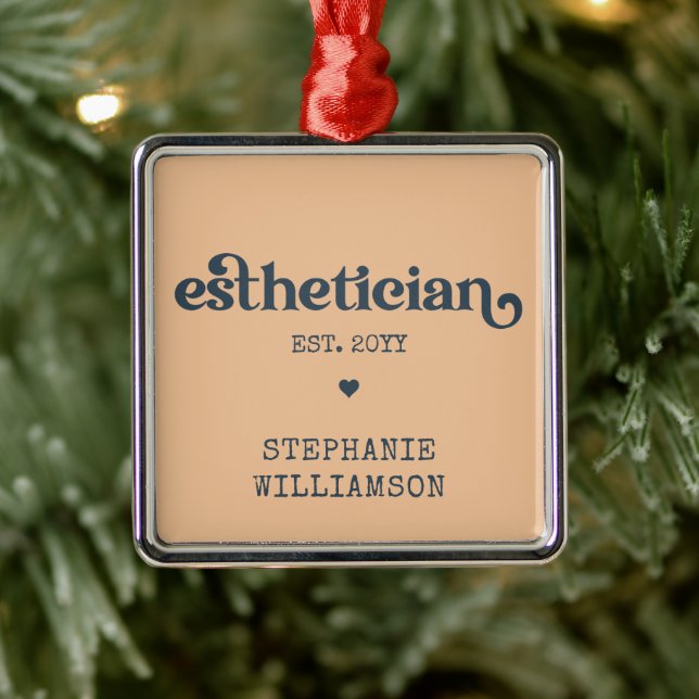 Personalized Esthetician Cosmetologist Beautician Metal Ornament (Tree)