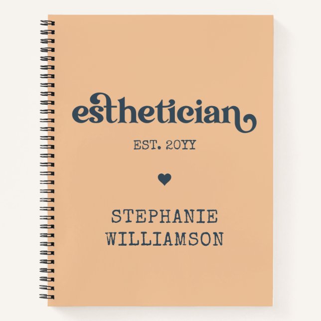 Personalized Esthetician Cosmetologist Beautician Notebook (Front)
