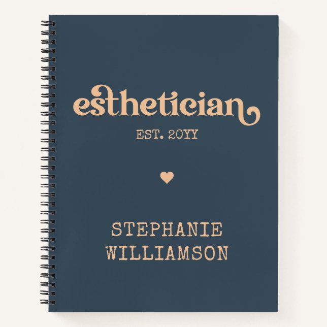 Personalized Esthetician Cosmetologist Beautician Notebook (Front)