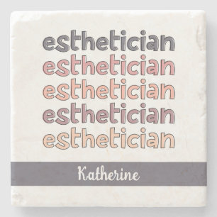 Personalized Esthetician Cosmetologist Beautician Stone Coaster
