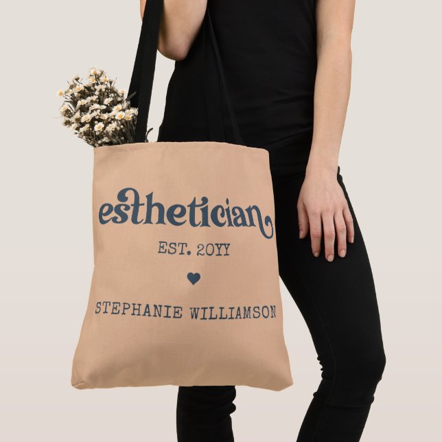 Personalized Esthetician Cosmetologist Beautician Tote Bag (Close Up)