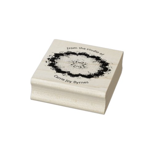 Personalized Etched Distressed Mandala Rubber Stamp