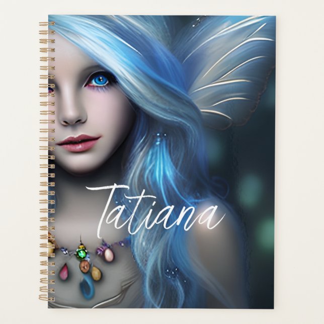 Personalized Ethereal Mystical Blue Fairy Planner (Front)