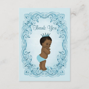 Personalized Ethnic Prince Baby Shower Thank You